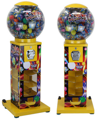 Logam Tubuh Kuning Mesin Gumball Tinggi 40 * 40 * 116CM Kapasitas Besar Untuk Anak-Anak